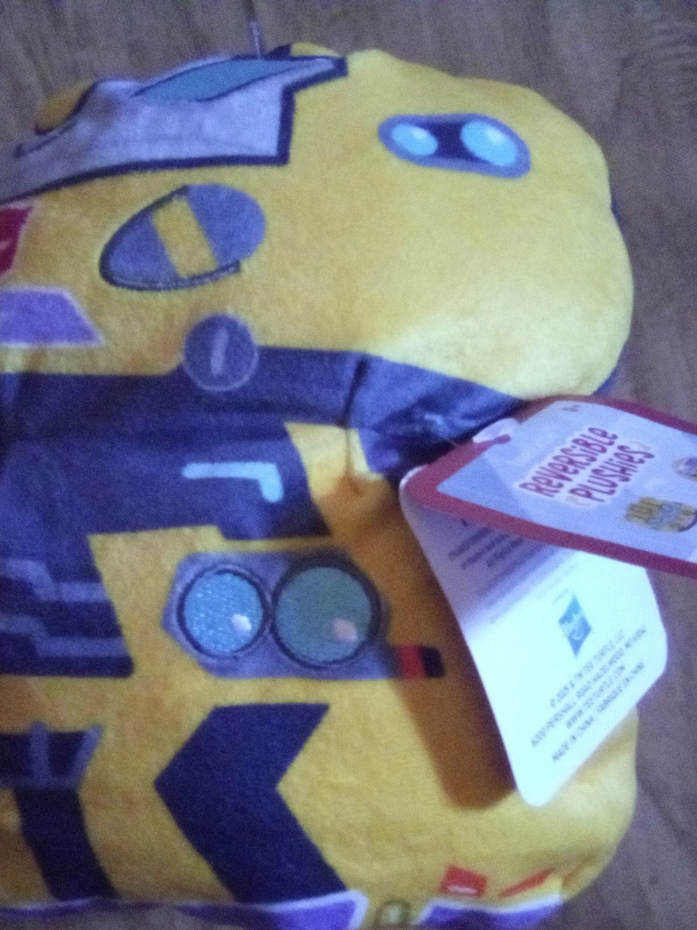 Yellow Character Plush Pillow with Cute Face